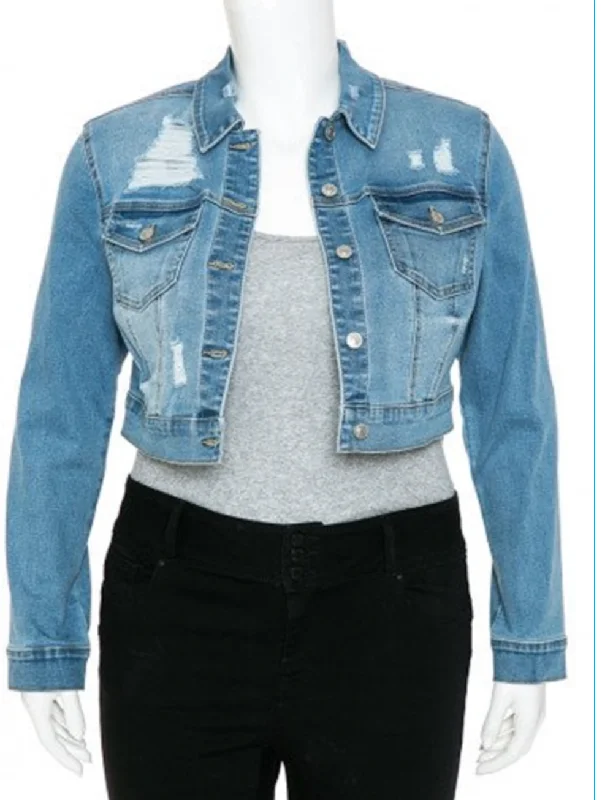 Sustainable Women's Clothes The Crop Jean Jacket 1X to 3X