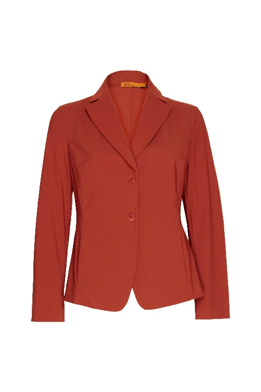 Women's Clothing Sets High Revere Collar Jacket - Paprika Jersey 8636