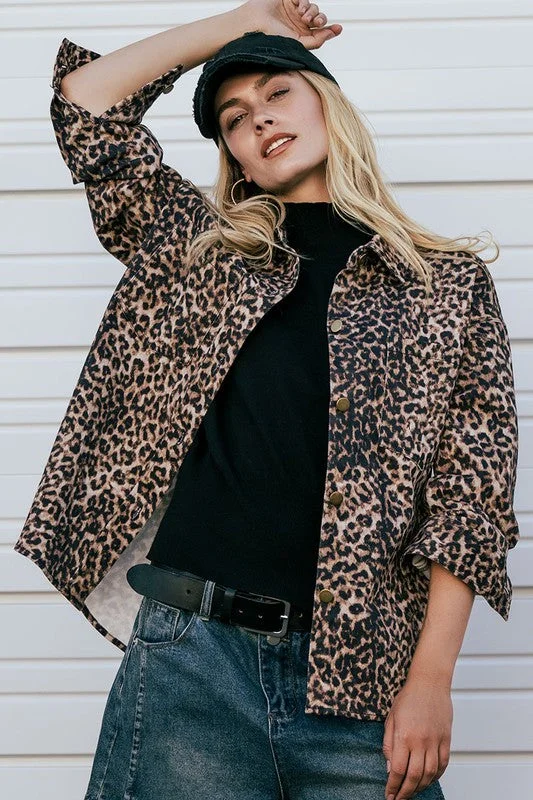 Women's Clothes For Work Events Leopard Print Work Jacket