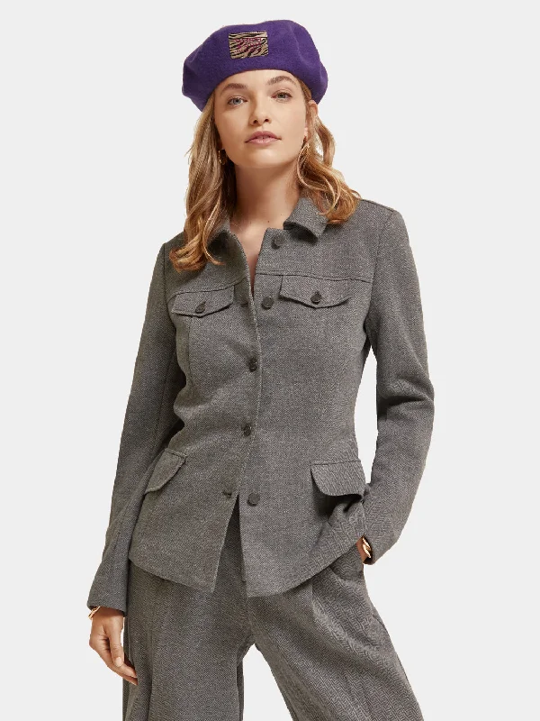 Formal Garments For Women Tailored herringbone jacket