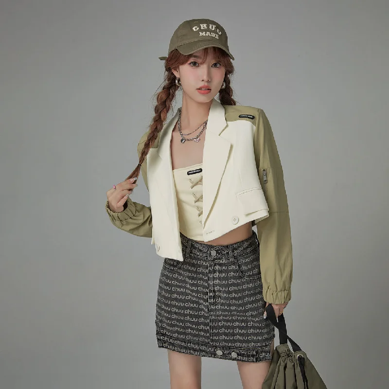 Women's Chic Outerwear Garments Chuu Too Cool Crop Outer Jacket