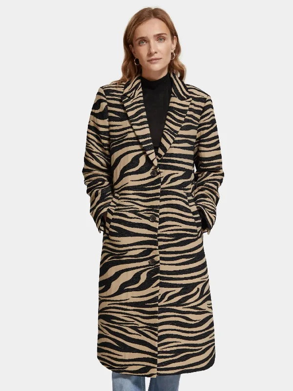 Women's High-End Clothing Single-breasted printed coat