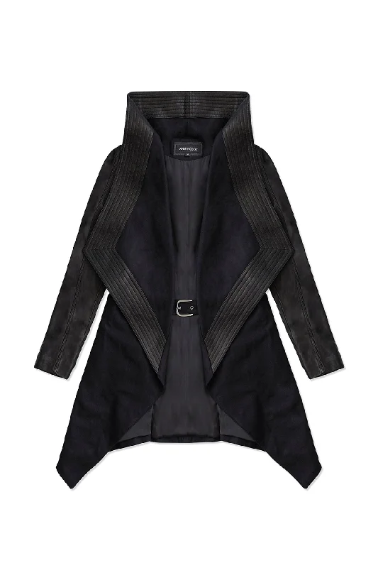 Women's Trendy Outfit HOODED WOOL COAT IN BLACK