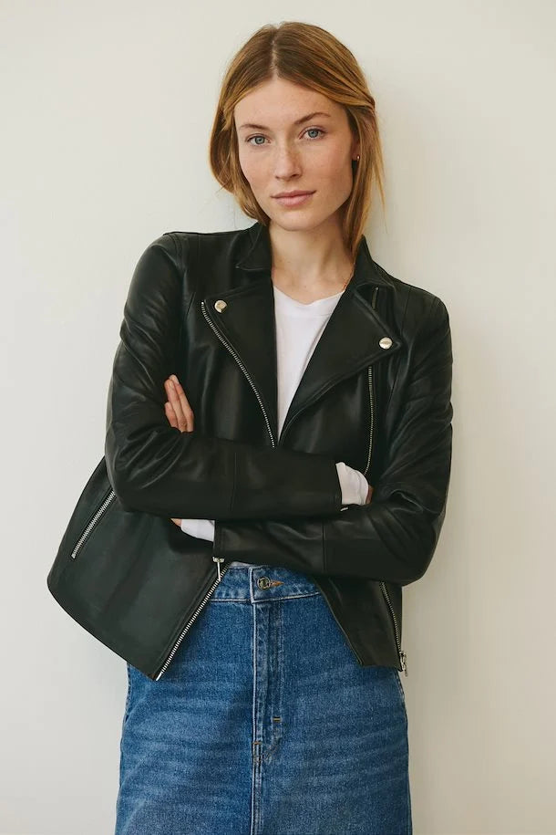 Women's Clothes For Work Events Part Two Frances Leather Jacket (Black)