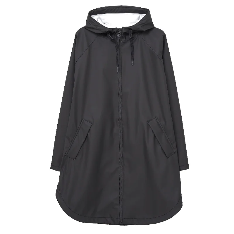 Women's Plus-Size Casual Outfit Sky Raincoat Black