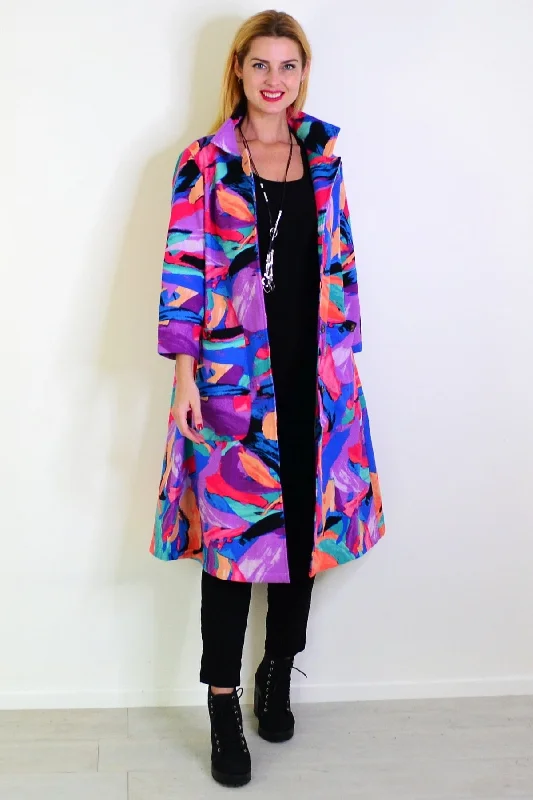 Fashion-Forward Styles At Incredible Discounts Long Multicolour Fleece Lined Jacket