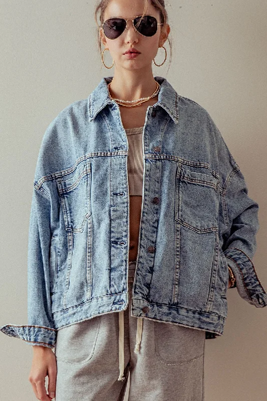 Women's Urban Clothing Denim Button Up Jacket