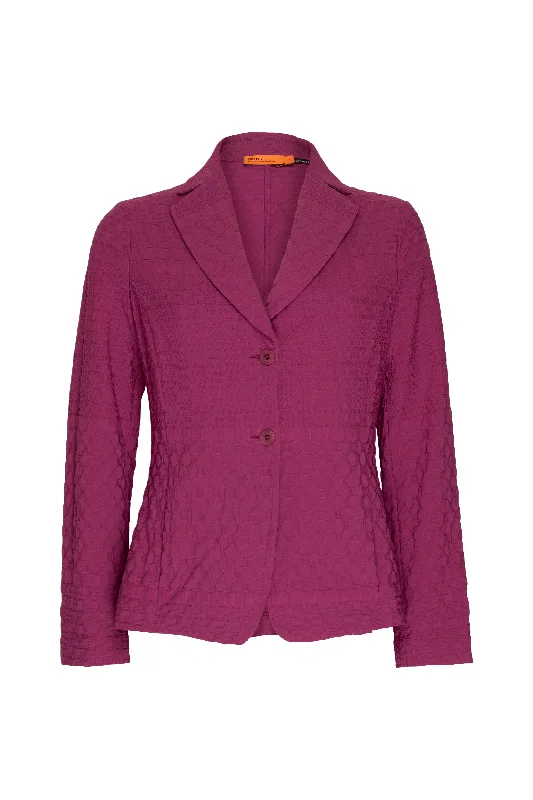 Women's Fashion Clothes High Revere Jacket - Raspberry Jacquard 7805