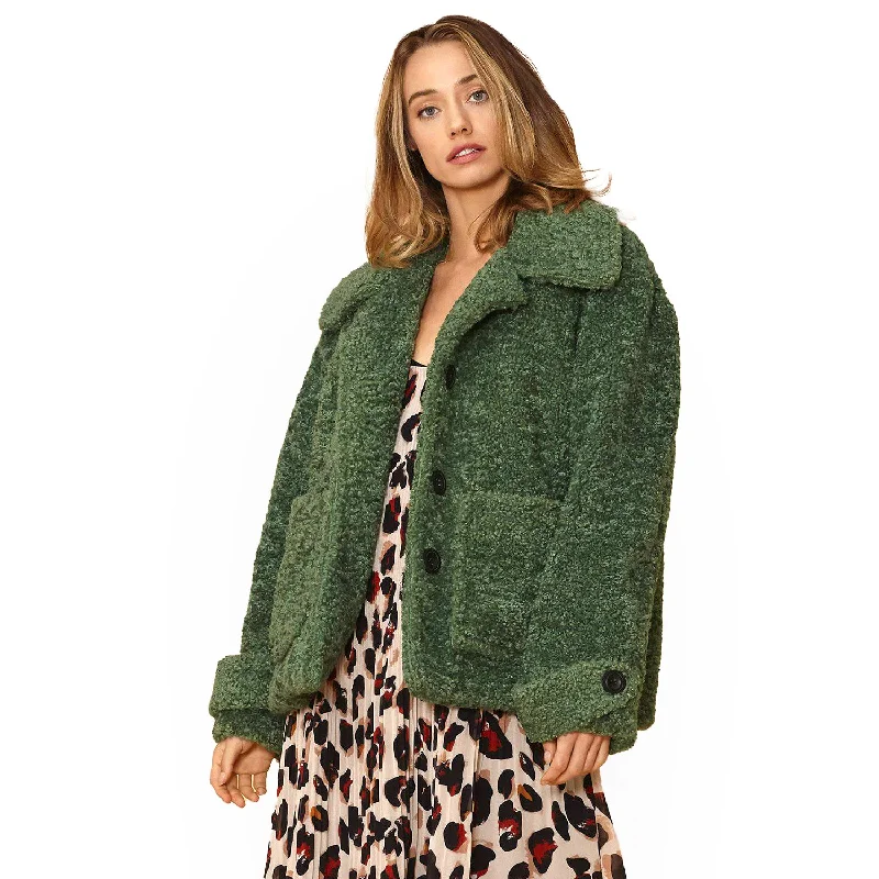 Women's Professional Garments Women's Shearling Coat in Fall Forest