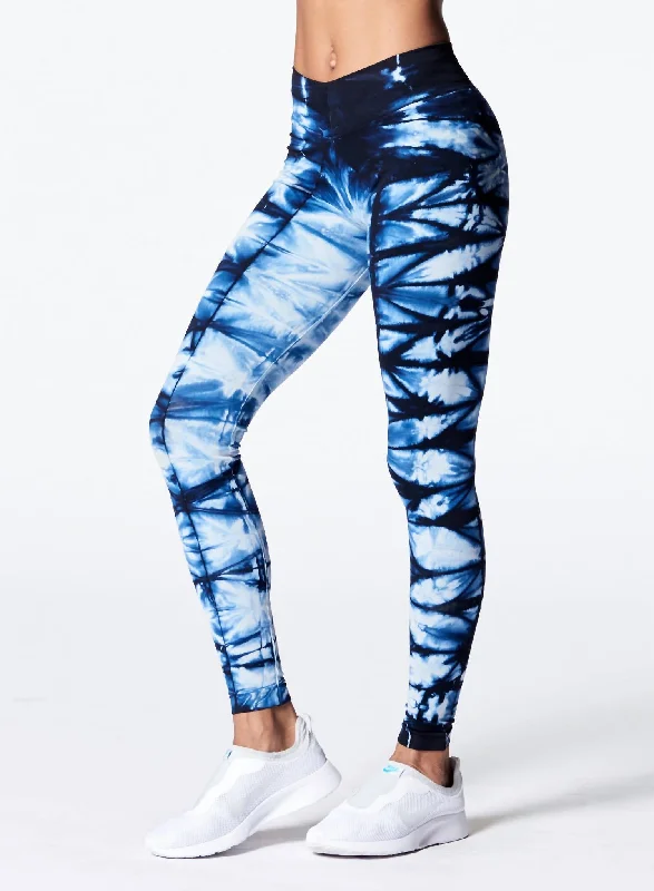 Women's Vintage-Inspired Outfit Asana Leggings Hd In Navy/shibori