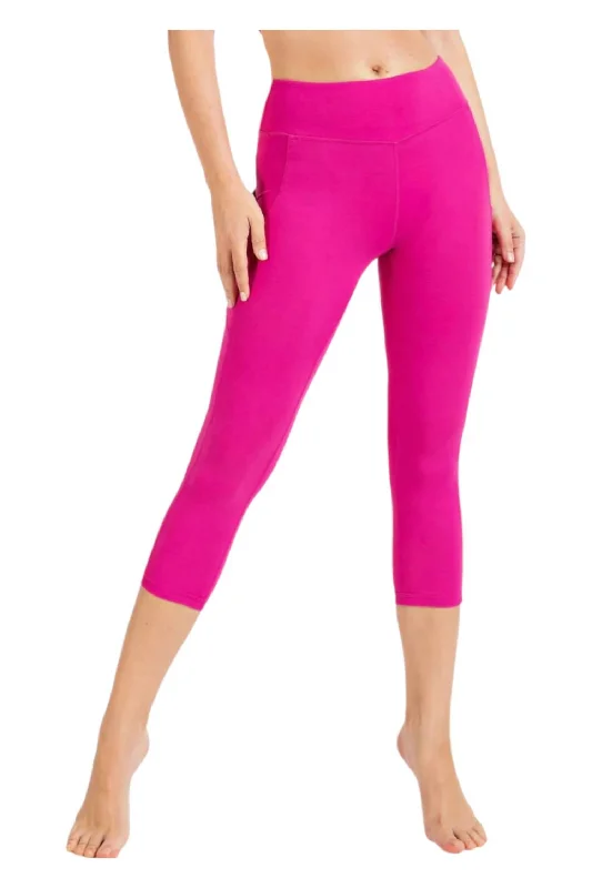 Women's Athleisure Apparel Athleisure Leggings With Pockets In Hot Pink