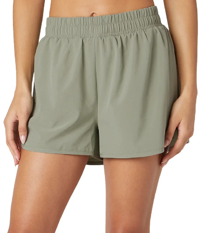 Women's Workout Clothing Beyond Yoga In Stride Lined Short Grey Sage