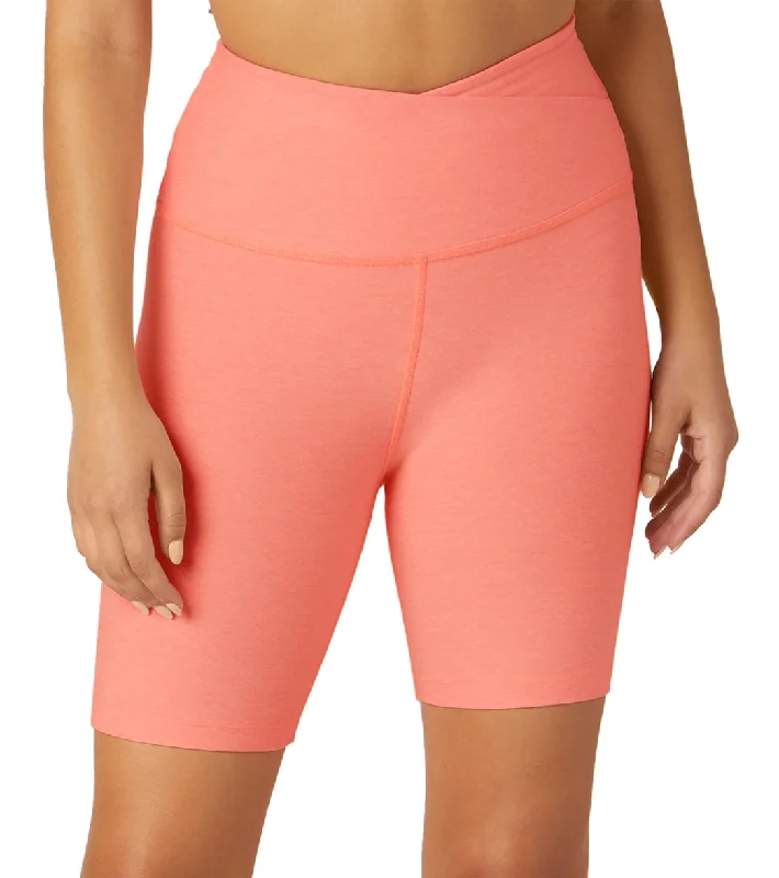 Women's High-Fashion Garments Beyond Yoga Spacedye At Your Leisure High Waisted Biker Shorts Electric Peach Heather