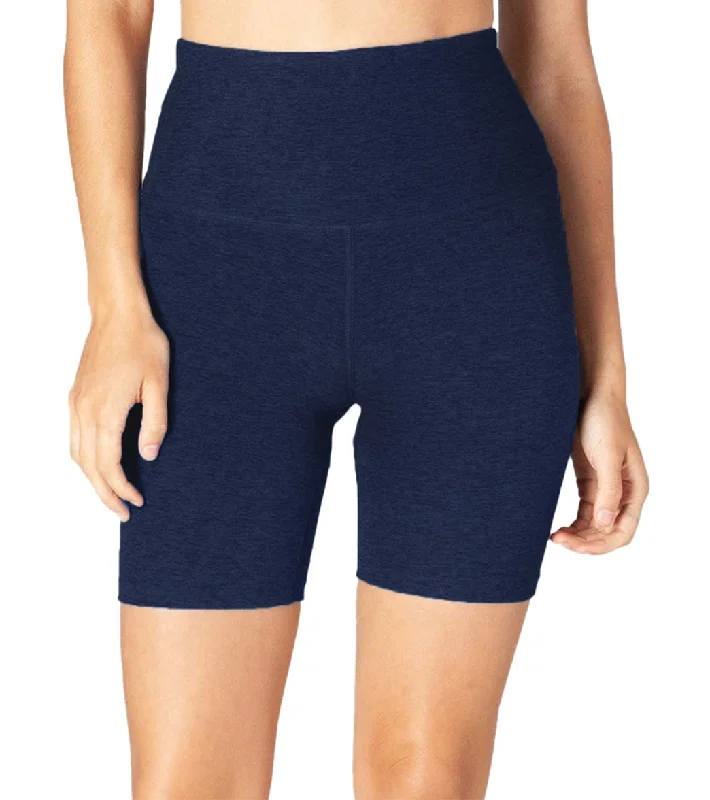 Formal Attire For Women Beyond Yoga Spacedye High Waisted Biker Yoga Shorts Nocturnal Navy