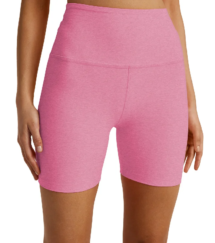 Women's Plus-Size Outfit Beyond Yoga Spacedye Keep Pace Biker Shorts Pink Bloom Heather