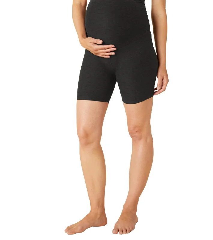 Women's Holiday Attire Beyond Yoga Spacedye Love the Bump Maternity Biker Shorts Darkest Night