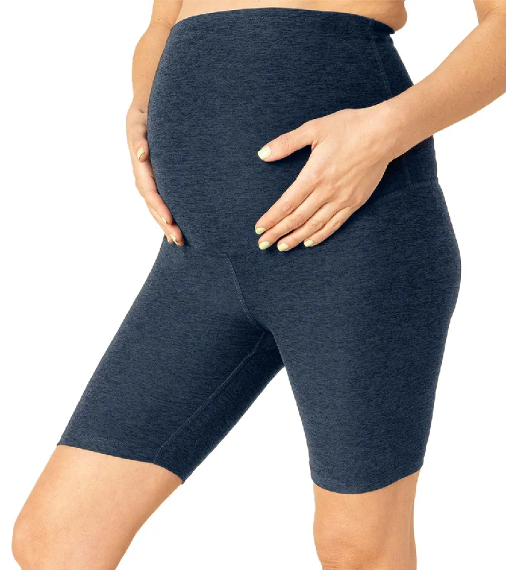 Women's Elegant Garments Beyond Yoga Spacedye Love the Bump Maternity Biker Shorts Nocturnal Navy