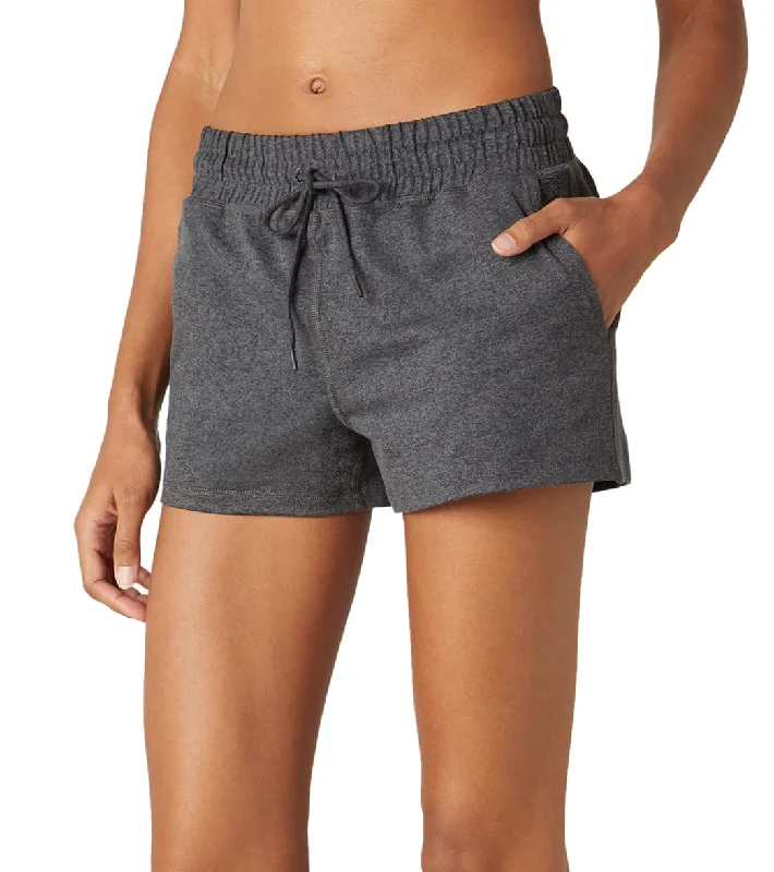 Sustainable Fashion Clothing For Women Beyond Yoga Spacedye Worked Up Shorts Black Charcoal