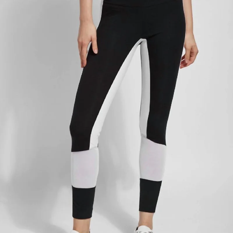 Women's Transitional Apparel Color Block Leggings In Black