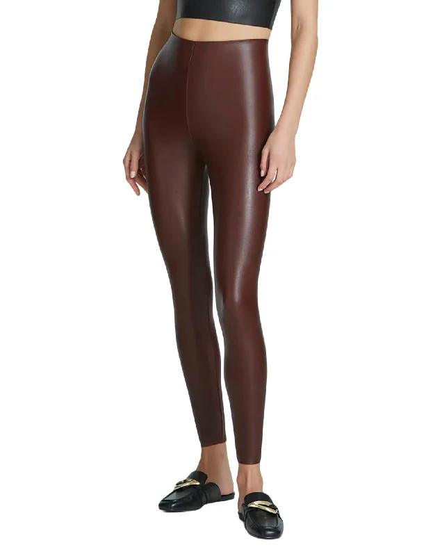 Comfortable Lounge Clothing Faux Leather Legging In Oxblood