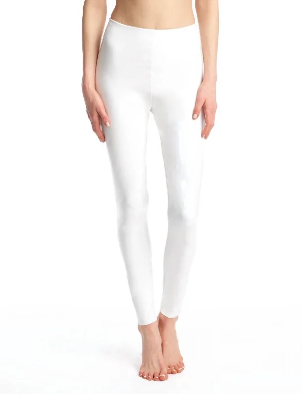 Women's Clothing Sets Faux Patent Leather Legging In White