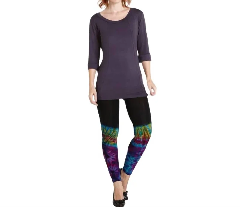 Charming Women's Outfit For Special Occasions Janet Rainbow Tie-Dye Leggings In Black Multi