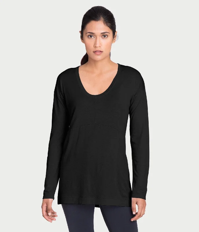 Women's Luxury Garments Pima Deconstructed Long Sleeve Tee