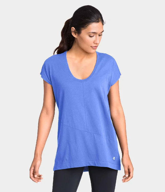 Women's Chic Outerwear Outfit Pima Deconstructed Short Sleeve Tee