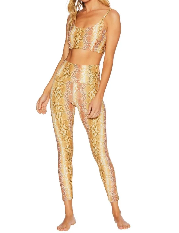 Women's Elegant Evening Attire Piper Legging In Golden Snake