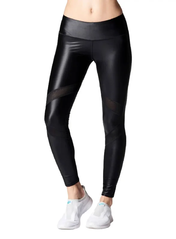 Women's High-Fashion Outfit Sleek Leggings In Black Lustre