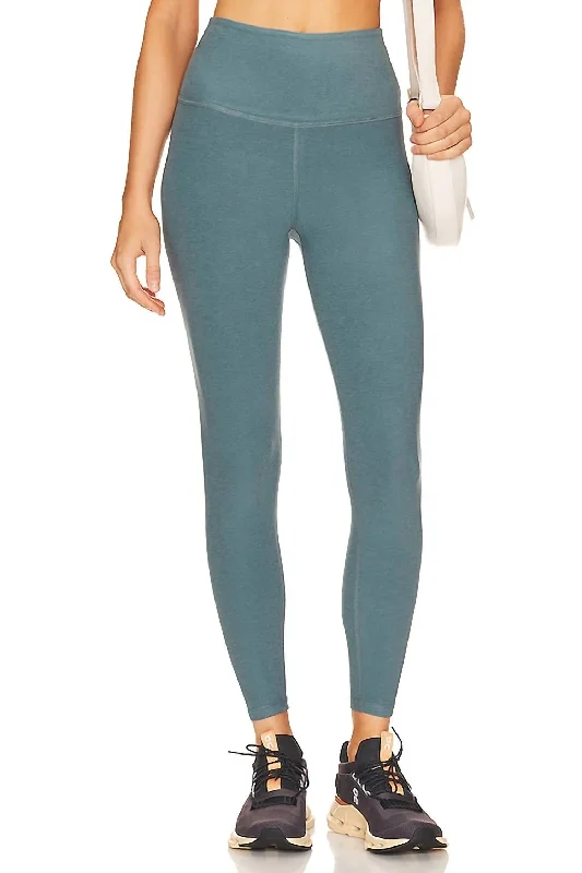 Women's Relaxed Outfit Spacedye Caught In The Midi High Waisted Legging In Storm Heather