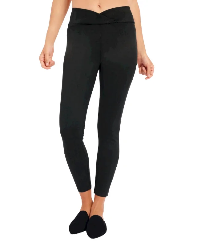 Women's Trendy Clothes Suede Legging In Black