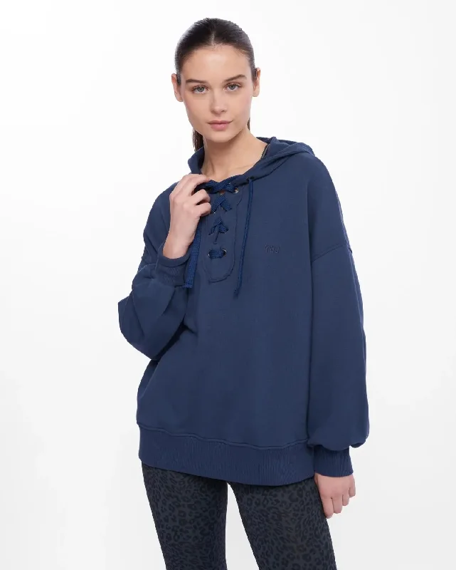 Tailored Clothing For Women Navy hoodie LUCY