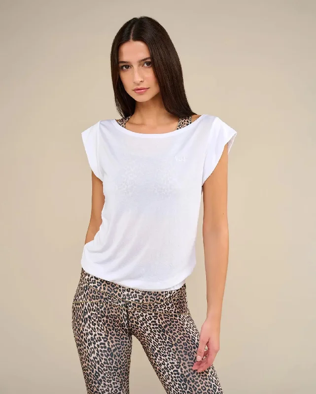 Women's Stylish Professional Garments SOFTEE White Yoga T-Shirt