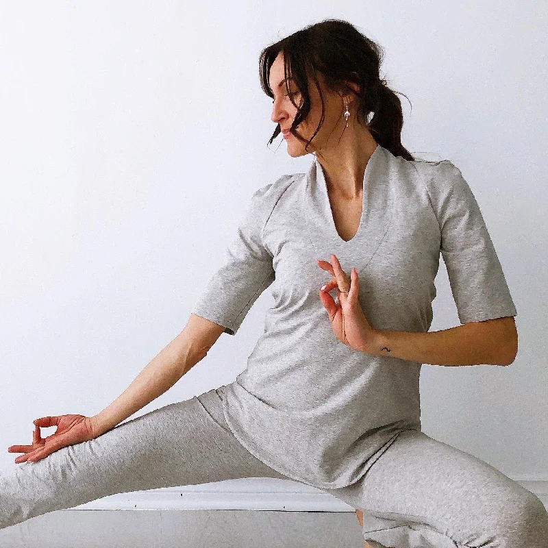 Women's Comfy Loungewear Outfit The Harmony Tunic - Mid Sleeve - Organic Cotton