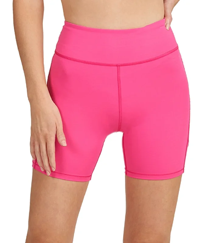 Women's Vacation Attire Thrive Societe Rib Inset Seamed Bike Short Raspberry