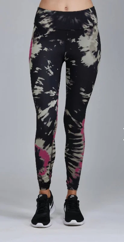 Women's Professional Garments Tie Dye Legging In Black