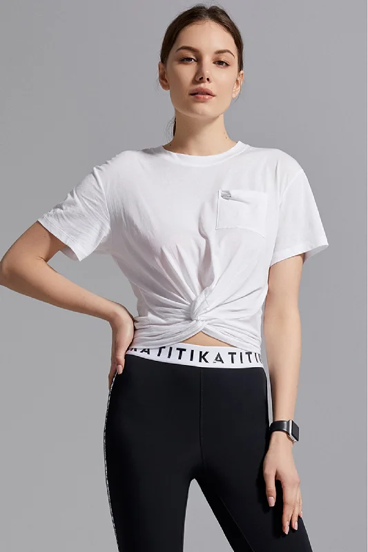 Stylish Women's Garments Twist Crop Tee