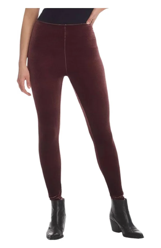 Women's Evening Attire Velvet Legging In Sumac