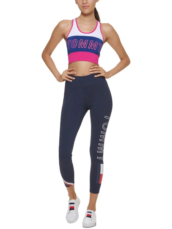 Women's Luxury Garments Womens Colorblock Logo Sports Bra