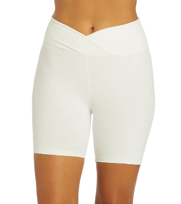 Comfortable Lounge Clothing Year of Ours Ribbed V Waist Biker Shorts White