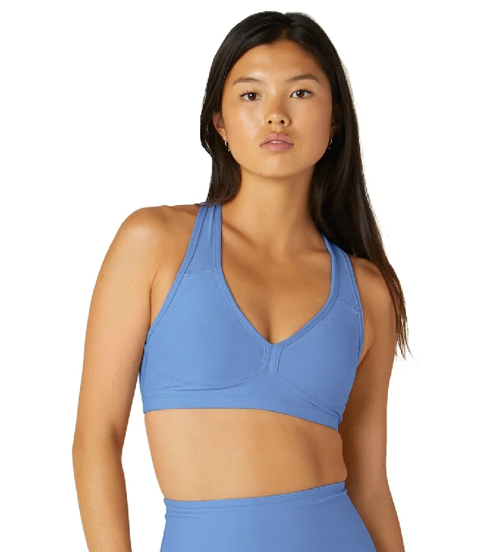 Stylish Women's Garments For Holidays Beyond Yoga Spacedye Lift Your Spirits Yoga Sports Bra Flower Blue Heather