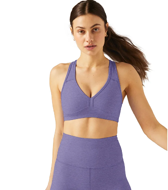 Women's Seasonal Attire Beyond Yoga Spacedye Lift Your Spirits Yoga Sports Bra Indigo Heather