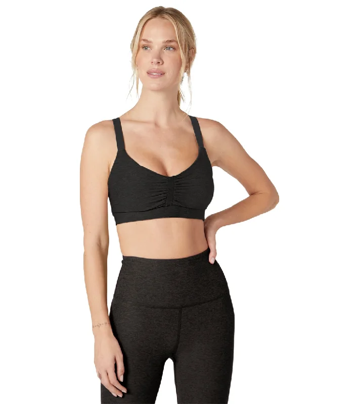 Women's Cozy Winter Attire Beyond Yoga Spacedye On Center Bra Darkest Night