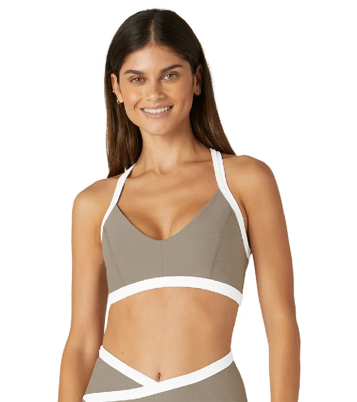 Women's Plus-Size Casual Outfit Beyond Yoga Spacedye Outlines Bra Birch-Cloud White