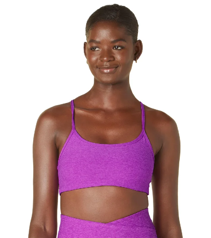 Women's Evening Wear Attire Beyond Yoga Spacedye Slim Racerback Yoga Sports Bra Vivid Plum Heather