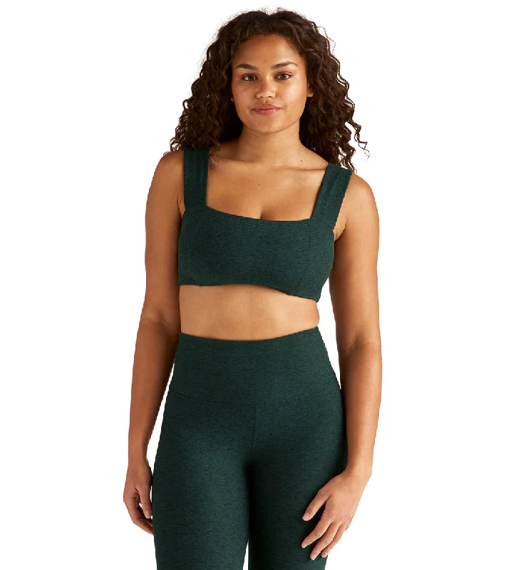 Women's Trendy Clothes Beyond Yoga Spacedye Squared Bra Midnight Green Heather