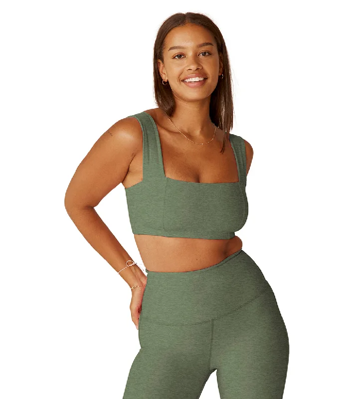 Women's Clothing And Garments Sets Beyond Yoga Spacedye Squared Bra Moss Green Heather