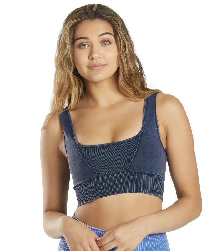 Women's Casual Wear Clothing Free People Good Karma Square Neck Sports Bra Deepest Navy