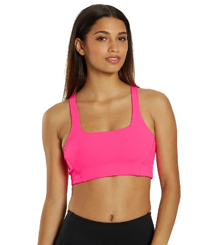 Sustainable Women's Clothing Free People Never Better Square Neck Bra Hot Pink